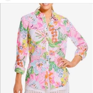 Lilly Pulitzer x Target Floral Multicolor Shirt size S